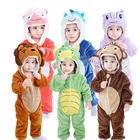 Одежда для маленьких девочек и мальчиков, Детский комбинезон с динозавром, пижама с капюшоном в виде льва, Детские Зимние костюмы с животными, одежда для малышей, Прямая поставка