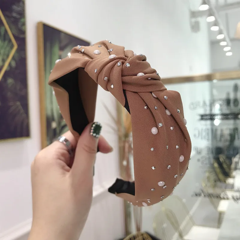 Новый 2021 модная повязка на голову для девочек ручная работа Сияющие жемчуг