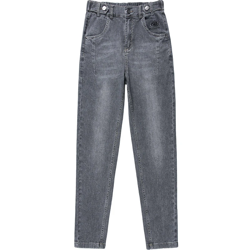

Spring NEW 5XL women's jeans 2020 autumn new style Korean elastic waist plus size embroidered high waist loose harem denim pants