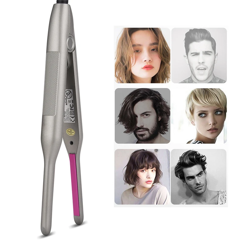 

CkeyiN Mini Hair Straightener Curling Flat Iron for Short Hair Beard Ceramic Slim Plate Temperature Adjustable Fast Heat Styler