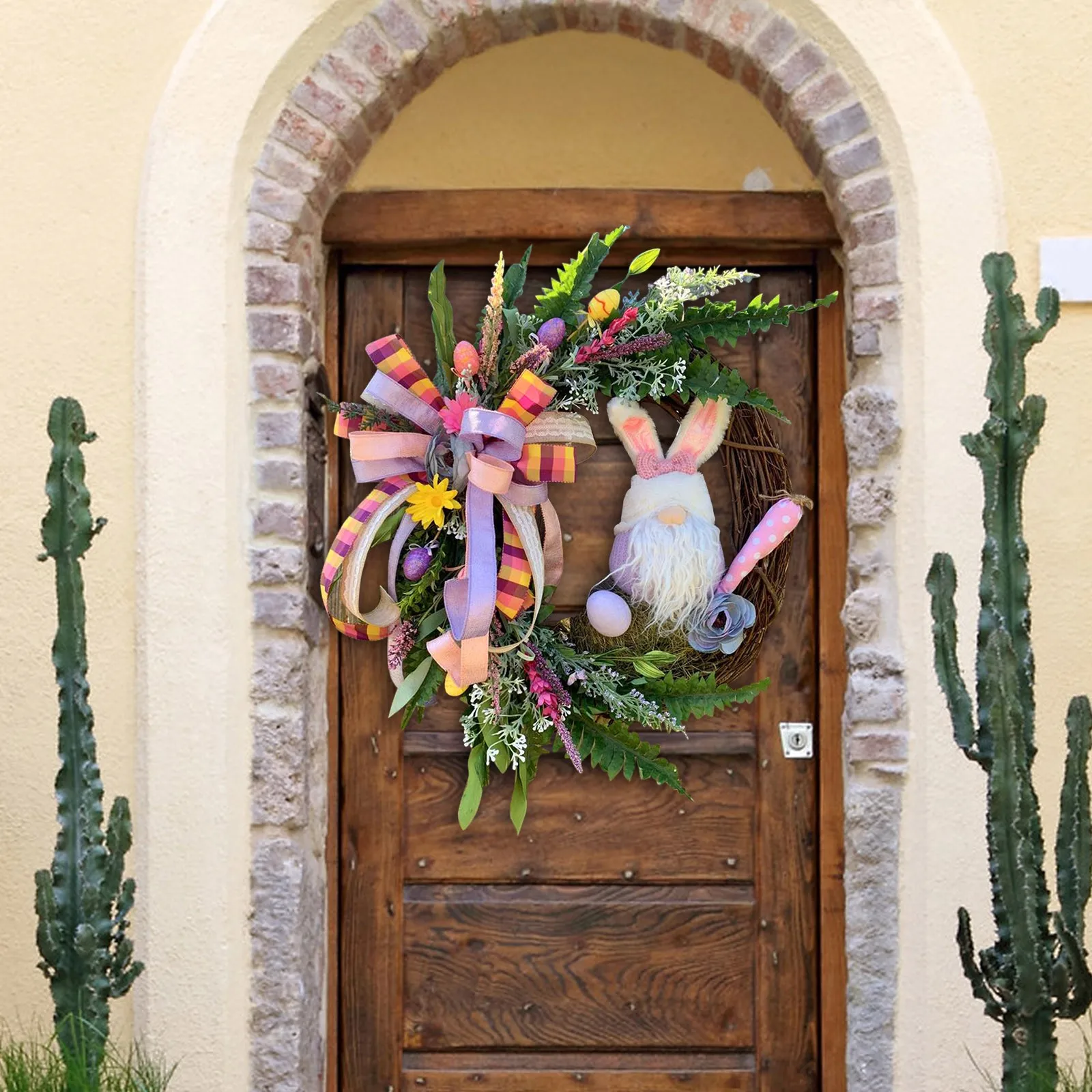 Easter Decoration Artificial Rattan Bunny Wreat Outdoor Indoor Hanging Wreath Home Ornament Diy Craft Wedding |