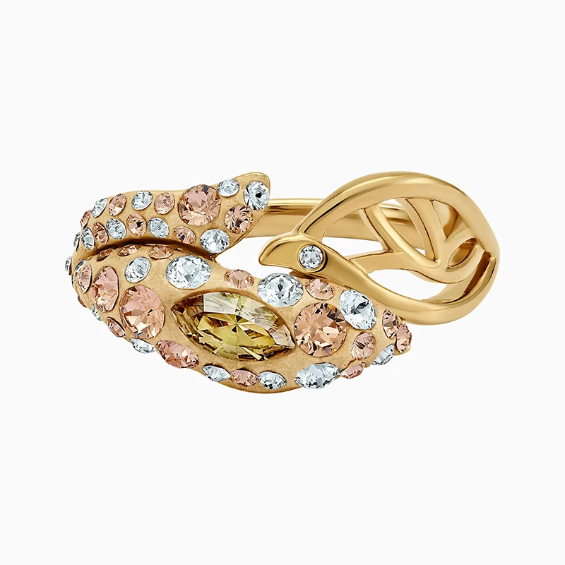 

Fashion Accessories SWA New GRACEFUL BLOOM Ring Coffee Tone Leaf Ladies Fashion Classic Romantic Luxury Gift Engagement