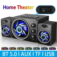 2022 led computer combination speakers aux usb wired wireless bluetooth audio system home theater surround soundbar for pc tv