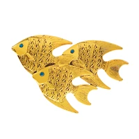 cindy xiang vintage ocean fish brooch blue eye cute animal pin 2 colors available alloy material women and men jewelry