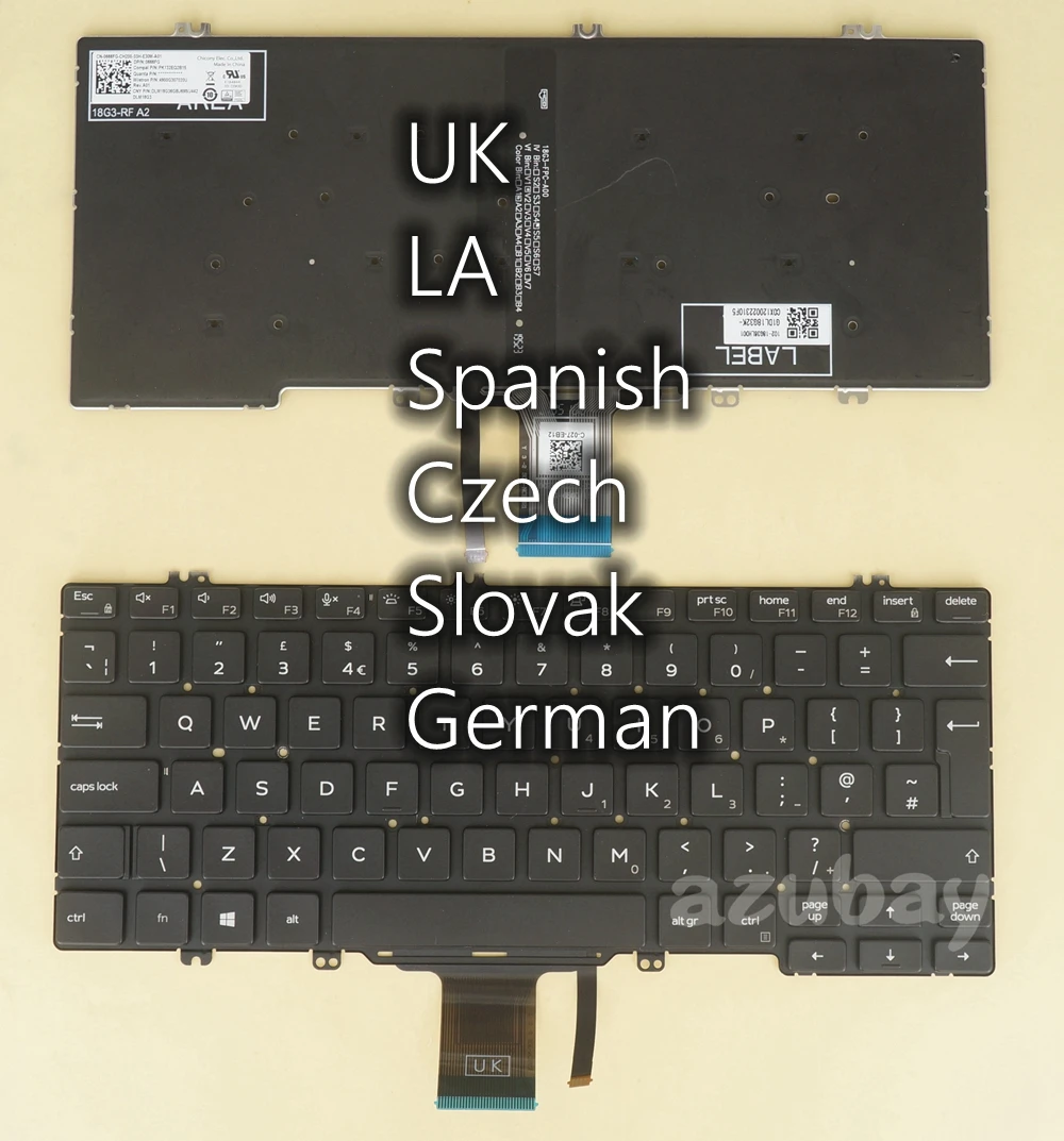 Английская испанская Чешская Словацкая немецкая клавиатура для DELL Latitude 5300 2 в 1 7300