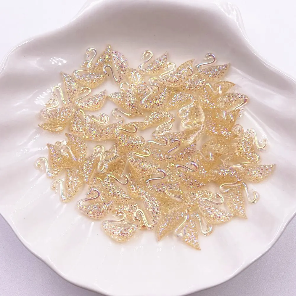 80 шт. AB Смола 8*10 мм Мини Лебедь Драгоценный Камень Стразы фигурки Скрапбукинг DIY