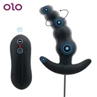 Силиконовая Анальная пробка OLO вибрирующие анальные бусы, 10 скоростей, для женской мастурбации, массажер простаты, секс-игрушка с дистанционным управлением