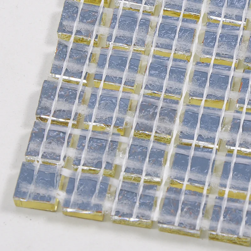 Маленькая квадратная Золотая зеркальная стеклянная мозаичная плитка декор