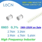 4000 шт. 0805 2012 0.3% SMD чип индуктор 2.7NH 3.3NH 3.9NH 4.7NH 5.6NH Многослойные ферритовые индукторы высокая частота NH значение B