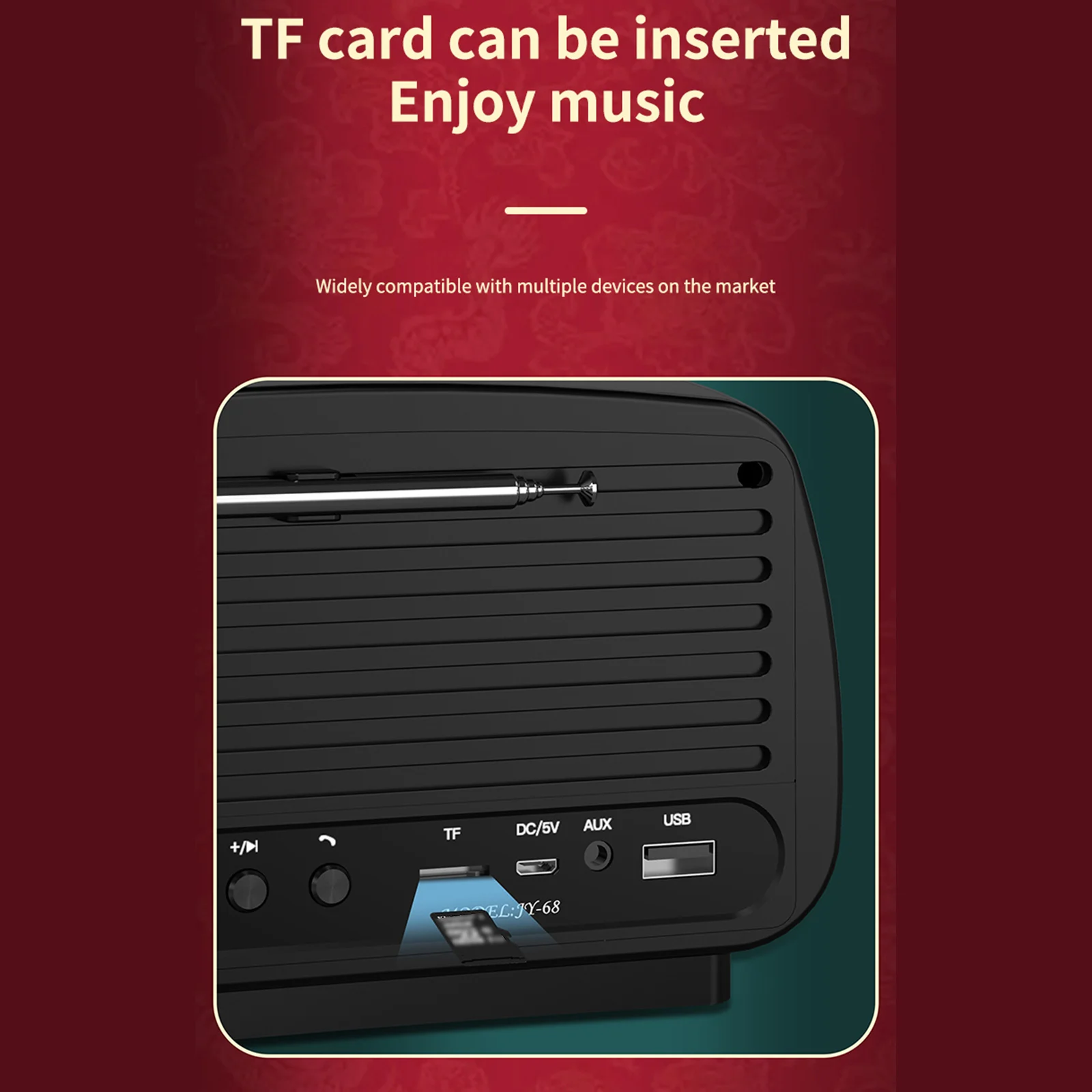 JY-68 Bluetooth беспроводной динамик FM-радио сабвуфер звуковая панель стерео