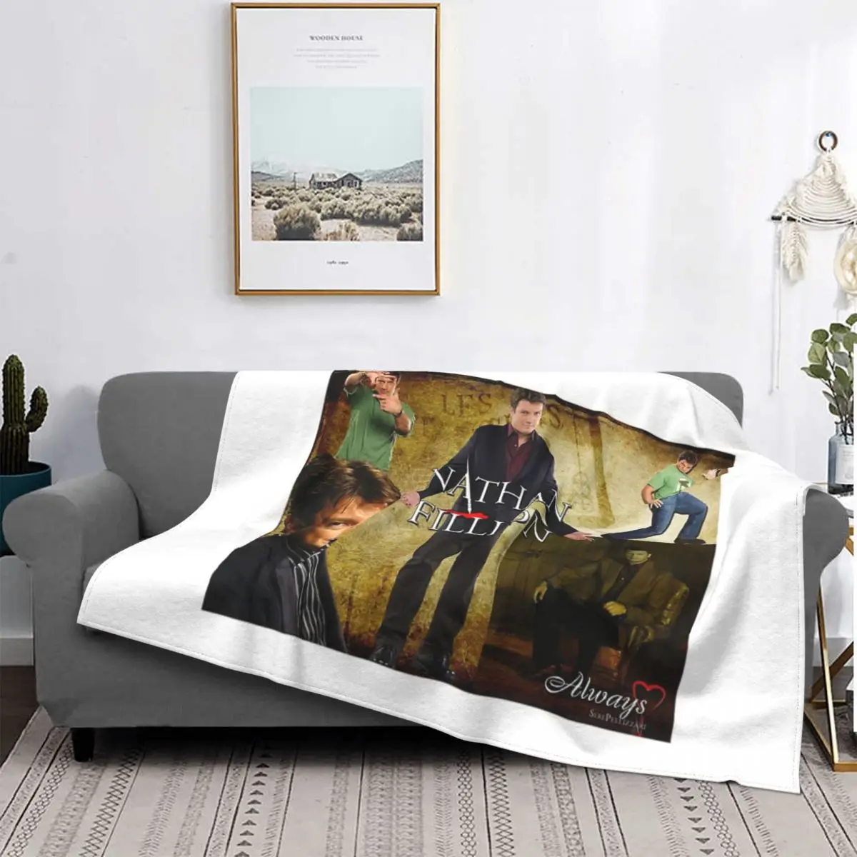 

Натан Fillion-colcha a cuadros para cama, manta para sofna, пикник, зимние чехлы