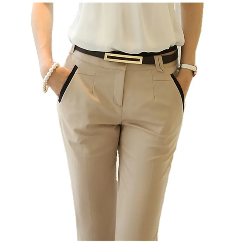 

Офисная Рабочая одежда 2021, Костюмные брюки, женские узкие облегающие деловые брюки-карандаш с высокой талией, женские брюки, брюки для женщи...
