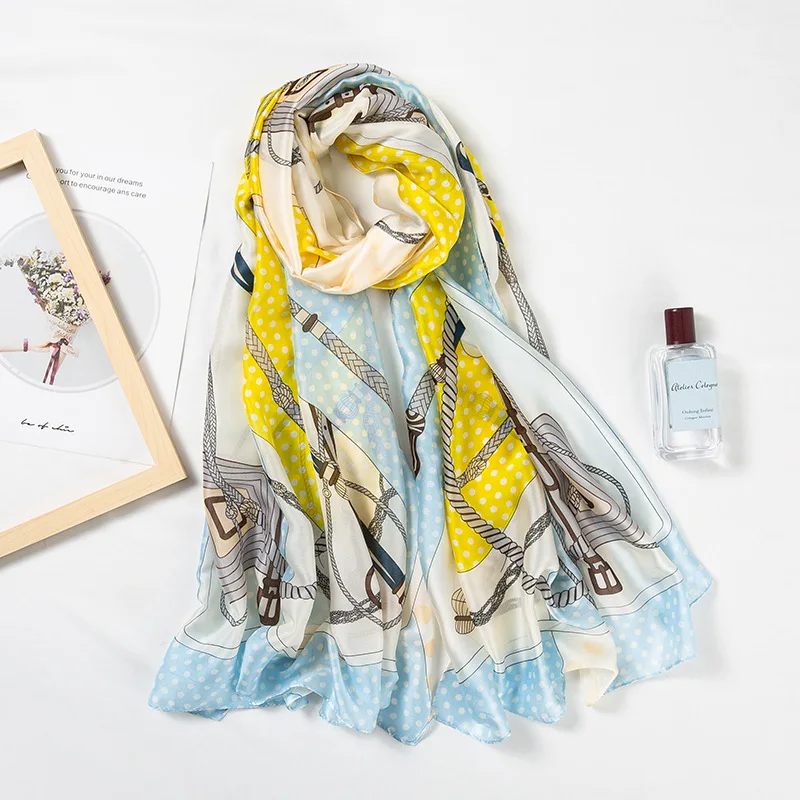 

Silk Scarf Women Shawls Wraps Fashion Small Hair Neck Hijabs Foulard Scarves Female Lady bufanda seda mujer echarpe ete soie