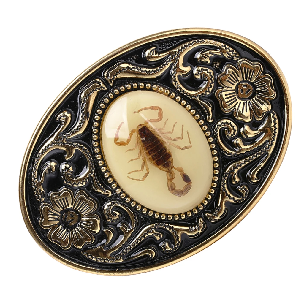 Металлическая пряжка для ремней Rodeo ковбойская с объемным рисунком скорпиона