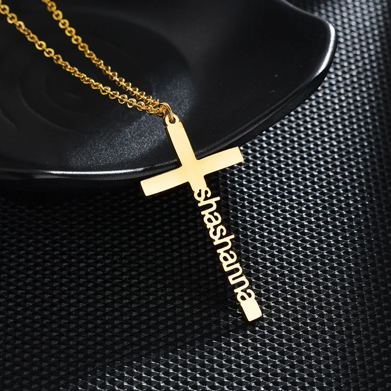 Простая модная подвеска крест ожерелье для мужчин и женщин из нержавеющей стали