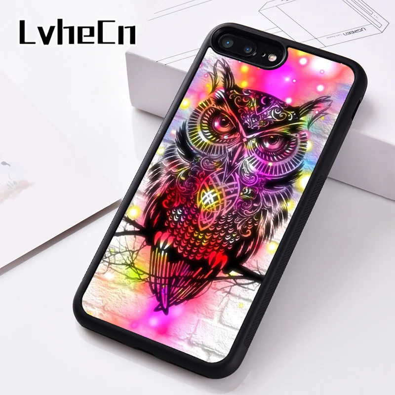 LvheCn силиконовый чехол для телефона iPhone 6 6S 7 8 Plus 5 5S SE X XS XR 11 PRO MAX Incredible Owl Tribal Tattoo