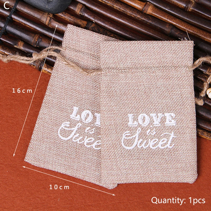 Уплотненные тканевые мешочки Льняная сумка на шнурке свадебный браслет