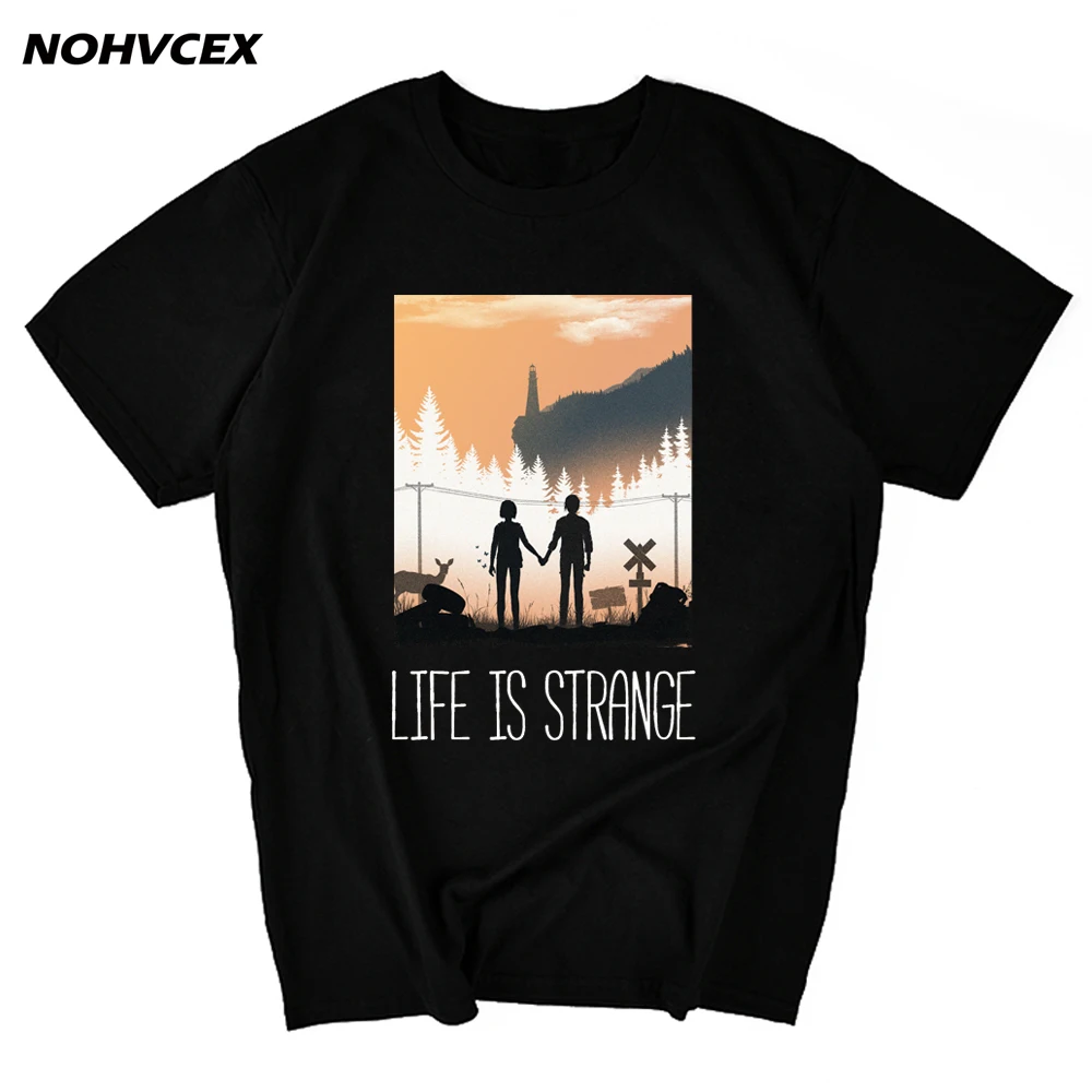 Мужская футболка с аниме принтом Life Is странная коротким рукавом для мальчиков