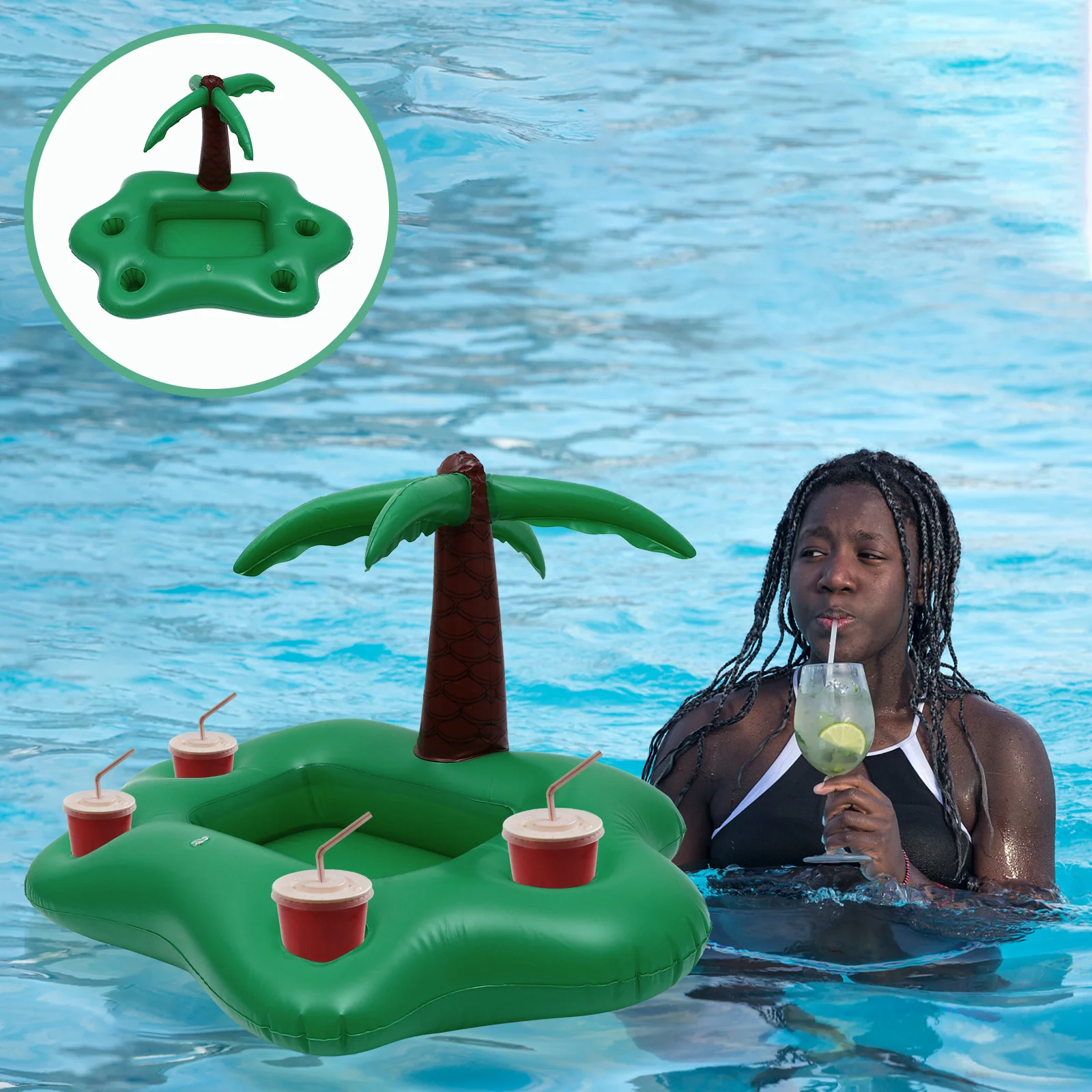 

1Pc Inflatable Cup Holder Unique Adorable Cup Mat Creative Floating Cup Mat