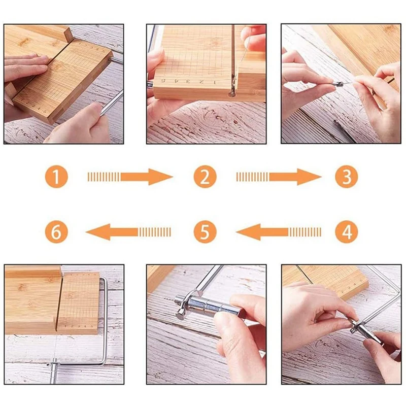 

1 Pcs Wood Soap Cutter Mold Beveler Planer Wire Soap Cutter Slicer & 1 Set Silicone Soap Mold Kit