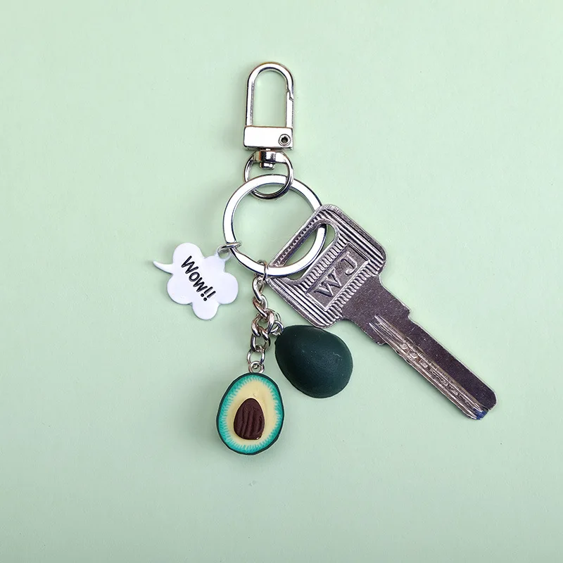 2019 Новое моделирование фрукты авокадо сердце образный ключ цепочка модные