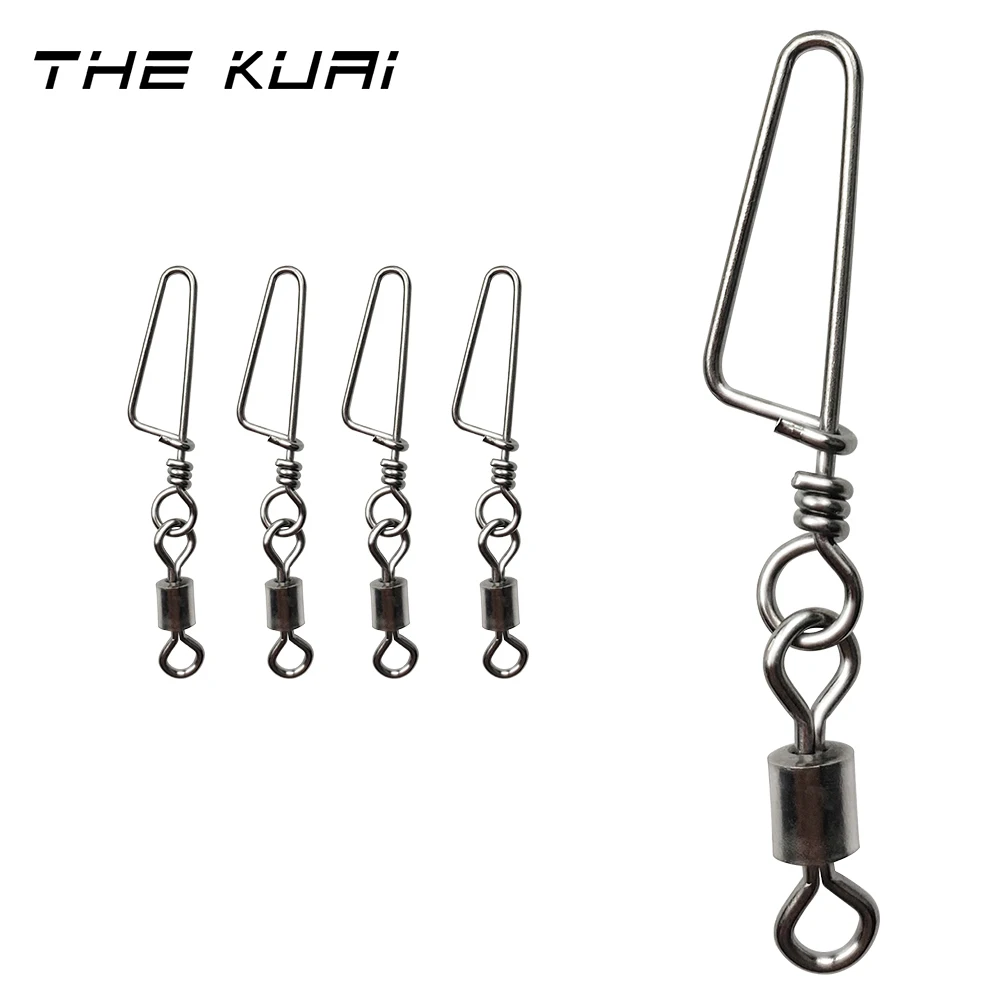 

Thekuai 20pcs Fishing Swivels Fishing Accessories Connector Snap 3/0#-14# Ball Bearing Rolling Swivel For Fishhook Lure Carp