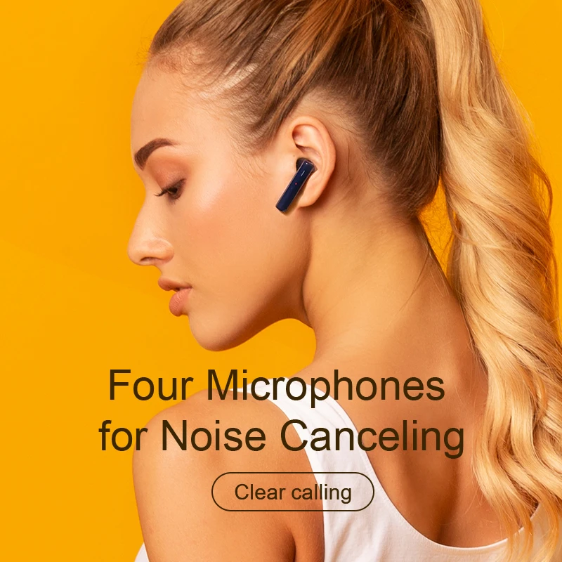 

Semi-in-ear true wireless headphones 13mm loudspeaker headset 4Mic high-definition call noise reduction earphone