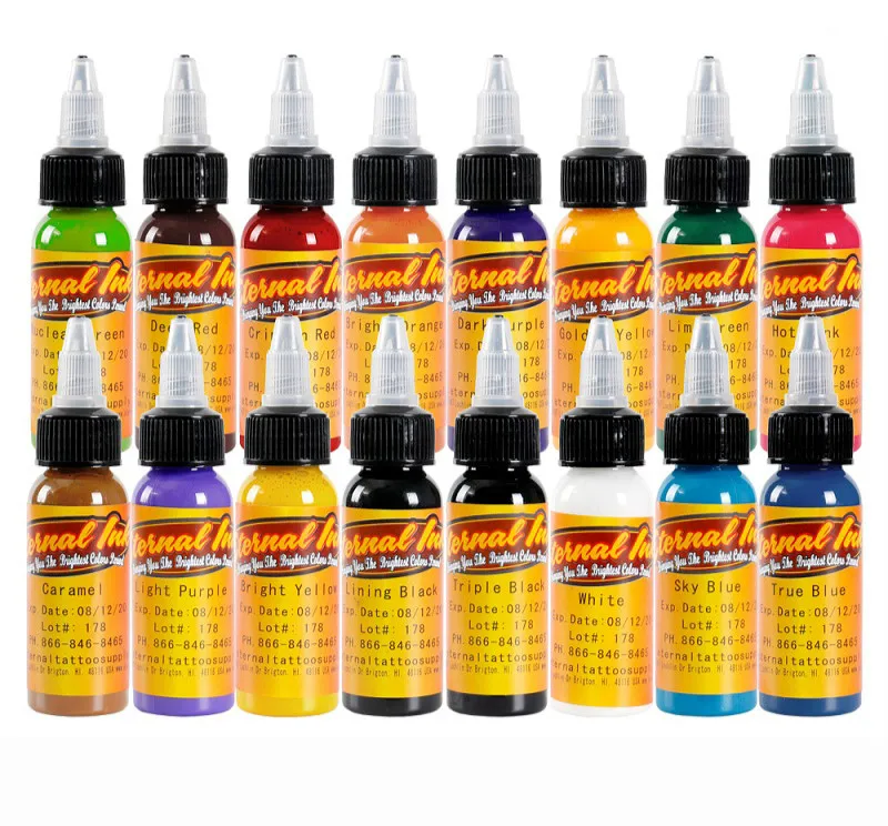 Новый 16 шт. Цвета 30 мл/бутылка вечная набор чернил для татуажа бутылка с пигментом