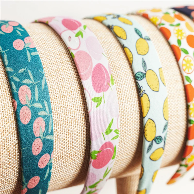 Модные обручи для волос с цветочным принтом покрытые тканью женщин и девочек