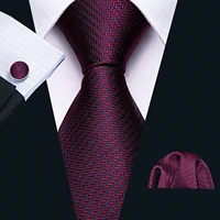 red silk wedding necktie jacquard woven striped ties for men tie handkerchief cufflink set barry wang fashion designer fa 5028