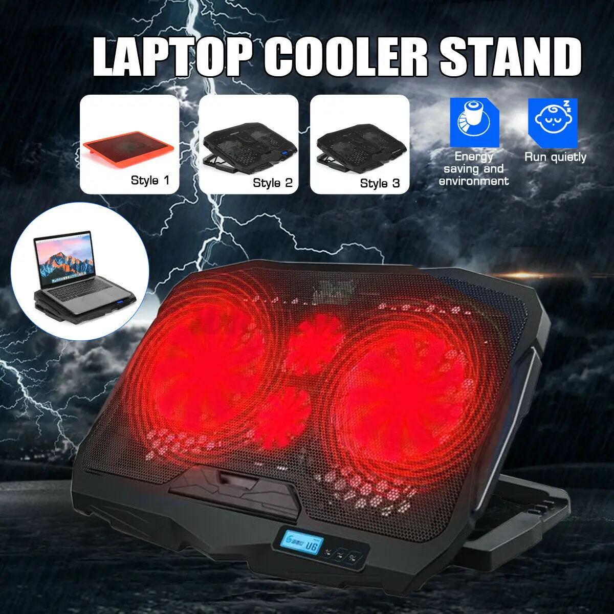 

Охлаждающая подставка для ноутбука с ЖК-дисплеем, бесшумный вентилятор, 6-Скоростной регулируемый B вентилятор p