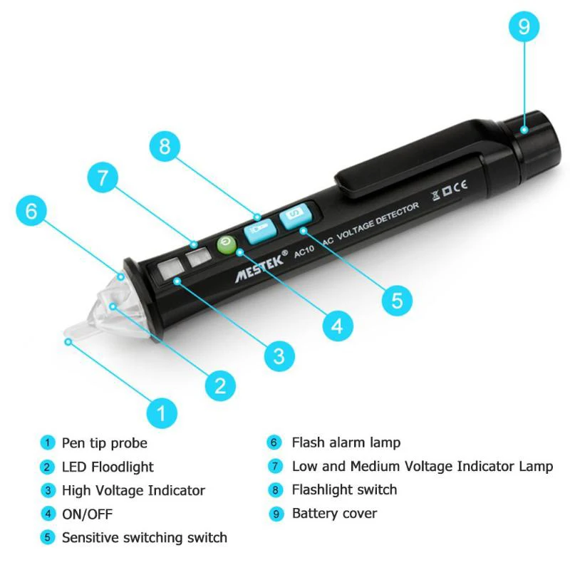 Детектор электронапряжения переменного тока датчик тестер бесконтактные ручки