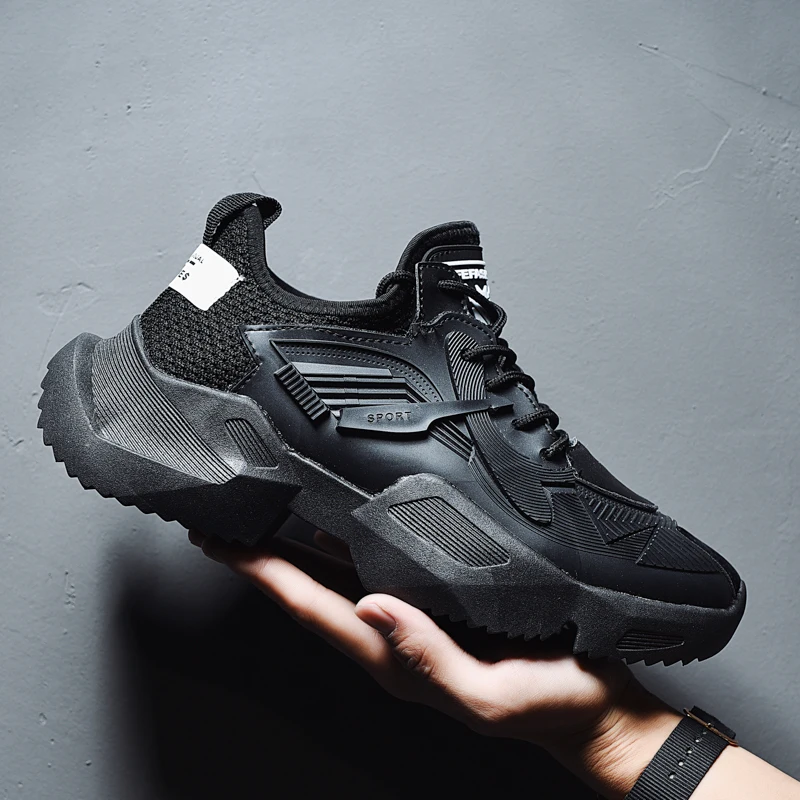 Men Summer Sneakers Breathable Mesh Outdoor Sport Shoe Increase Black Upper Lace Up Male Shoes casual shoes | Обувь