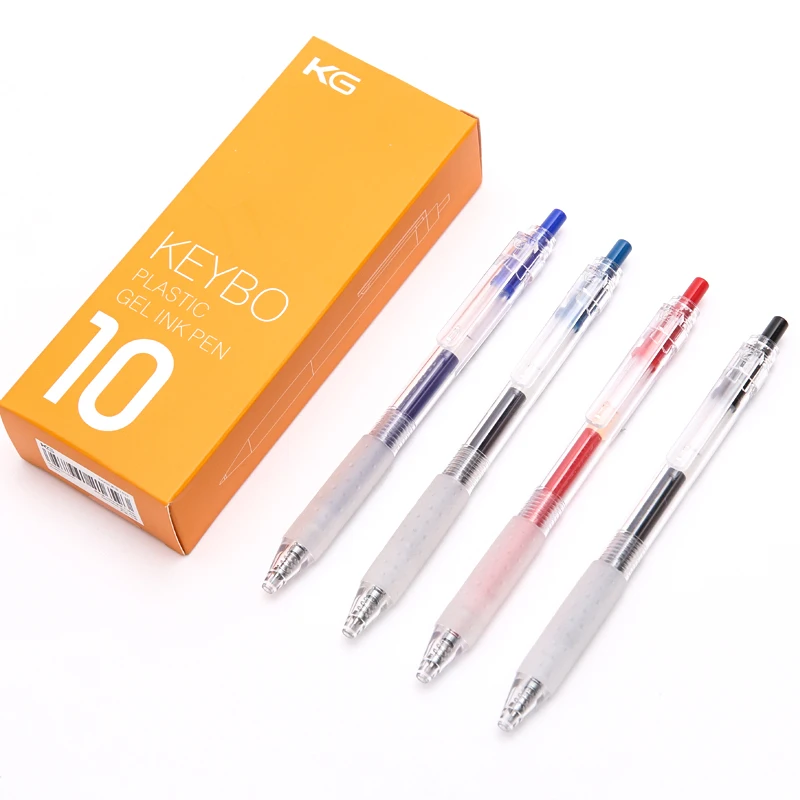 Гелевые ручки серии KACO KEYBO 10 шт./лот Модные прозрачные гелевые с прессом гладкие