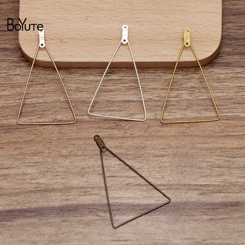 

BoYuTe (50 Pieces/Lot) 47*31MM Metal Brass Triangle Shaped Pendant for Drop Earring Making Diy Handmade Materials