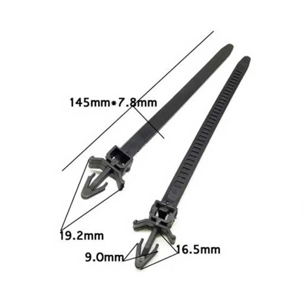 

145mm Nylon Ties Fastening 50 Pcs Black Fastening Push Mount Releasable