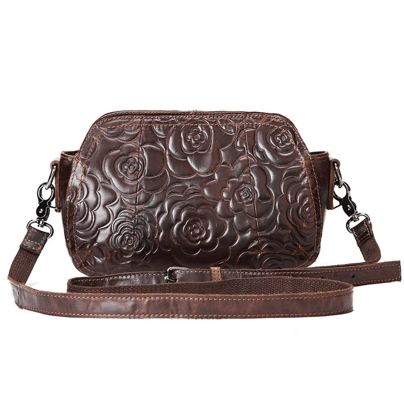 Летняя сумка Классическая с тиснением из воловьей кожи диагональная на одно