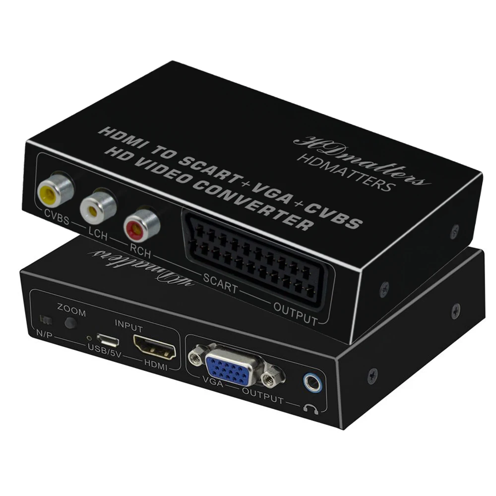 Переходник HDMI в Scart разветвитель AV + VGA для PS4 ноутбуков ПК in out|Кабели HDMI| |