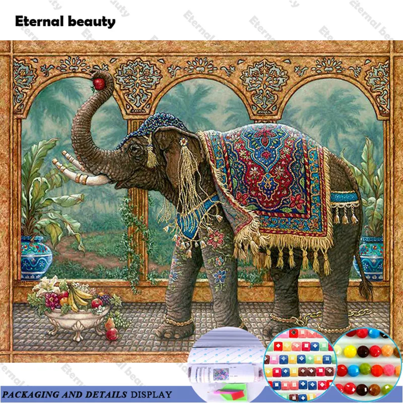 

Elephant Full Drill Diamond Painting Gray Crystal 5D Diy Diamond Embroidery Cross Stitch Needlework Mosaic Paintings Home Decor