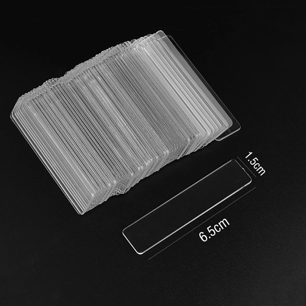 50pcspack transparent false nail tips nail art display stand acrylic gel polish holder strip manicure practice showing tools free global shipping