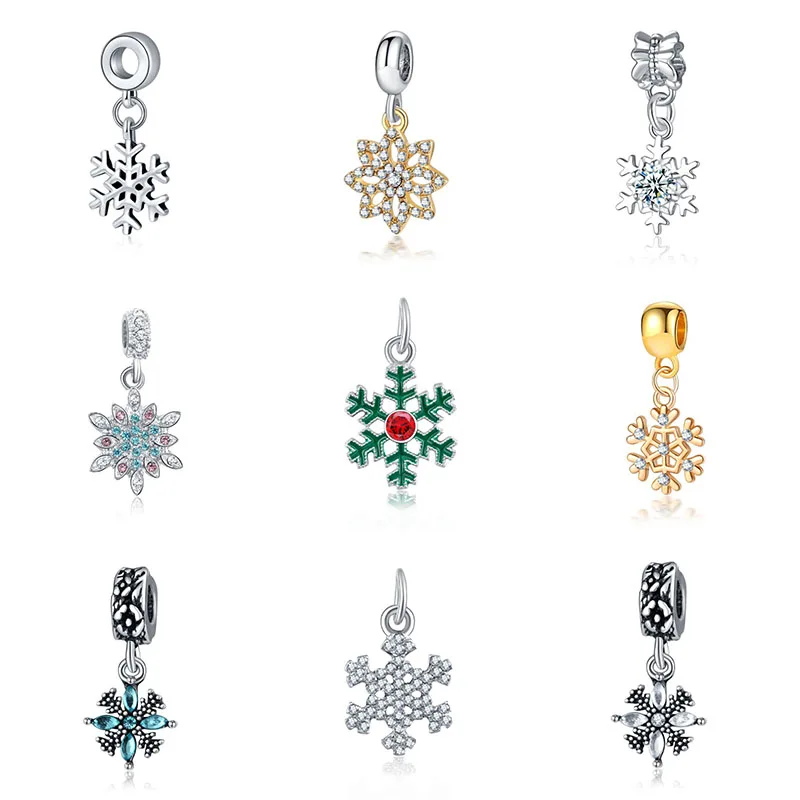 Fit Pandora браслет со снежинками очарование принцессы Bijoux 925 серебро Sieraden Парфюмерия