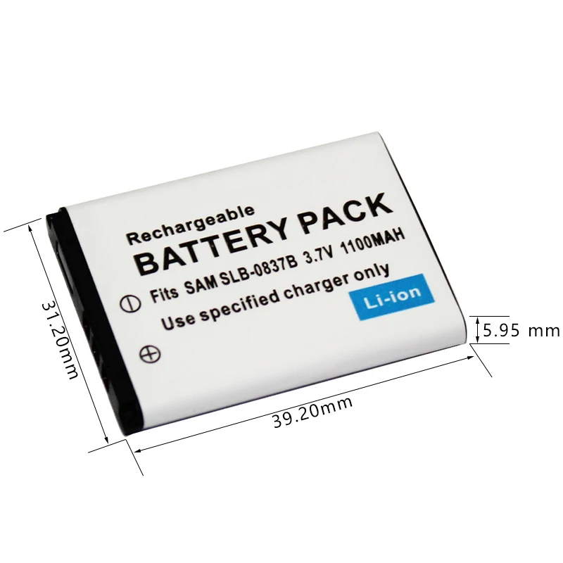 Аккумулятор SLB0837B 1100 мА · ч 1 шт. SLB-0837B дюйма для камеры Samsung Digimax I6 PMP L50 L60 L80 i70 i70S L700