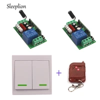 sleeplion 220v 110v 1ch relay wireless wall onoff remote control switch2 receiver teleswitch light lamp led onoff