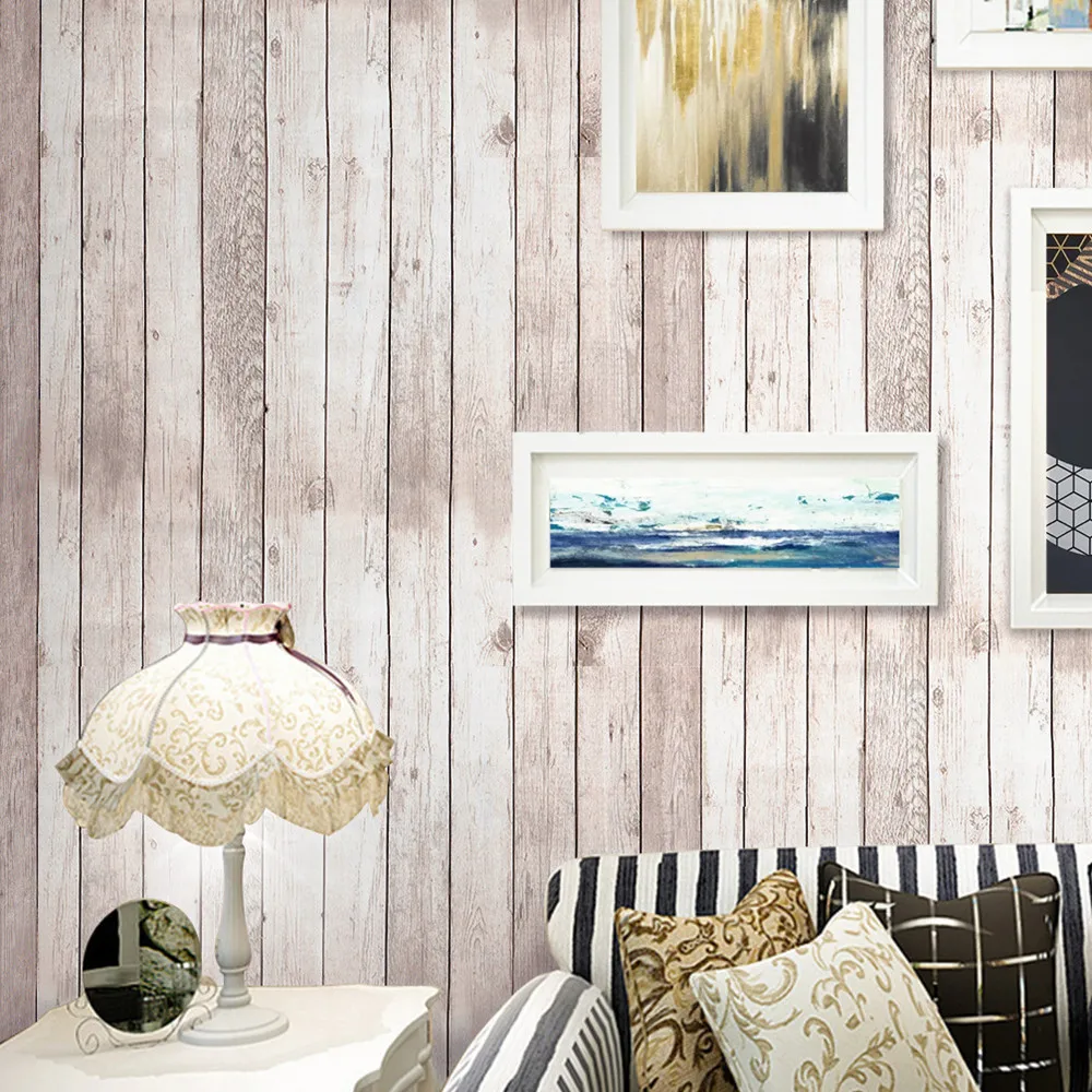 

1PCS 3D PVC Wood Grain Wall Stickers Home Decor Paper Brick Stone wallpaper Rustic Effect Self-adhesive Sticker Room