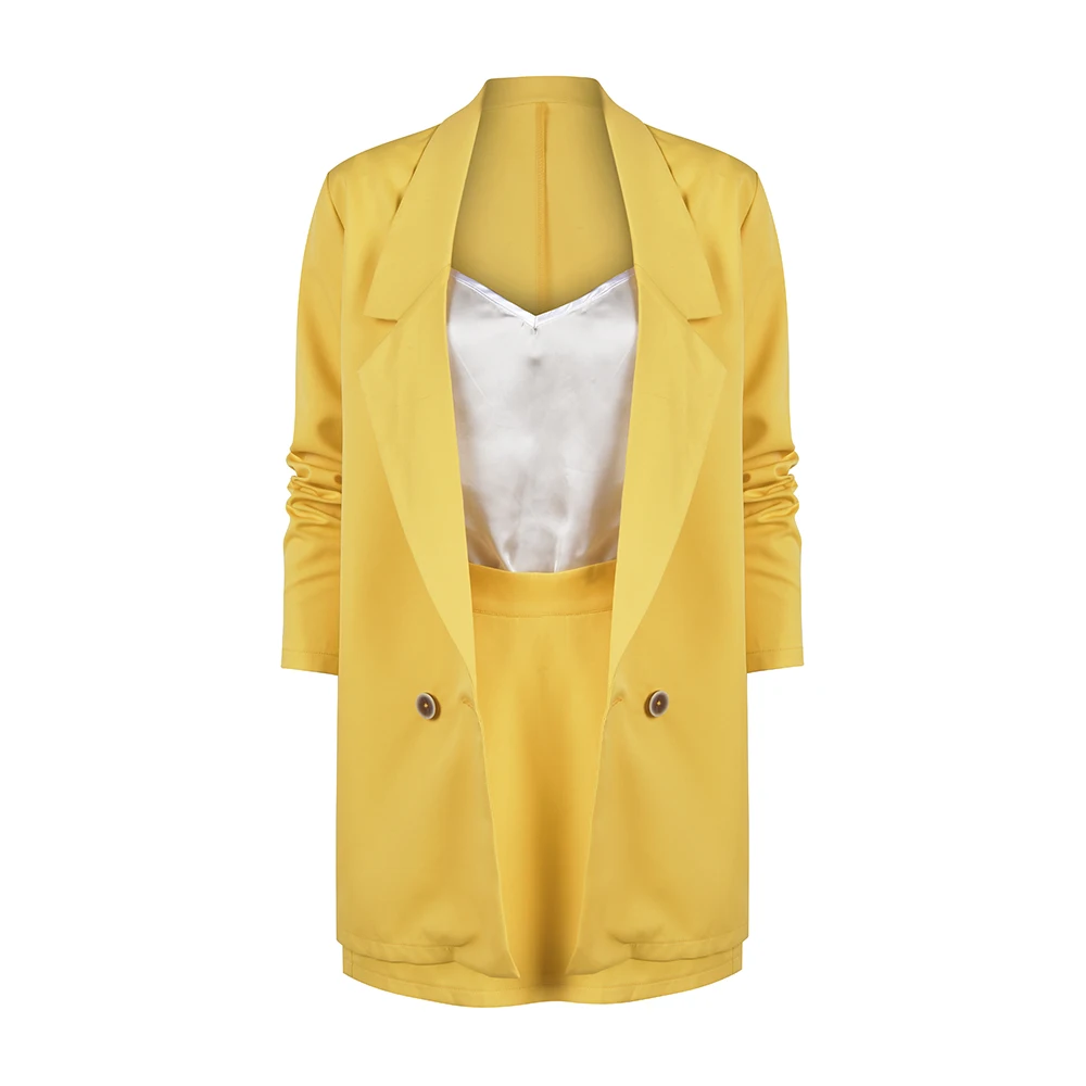 Комплект из двух предметов Женский Повседневный блейзер + мини-юбка комплект