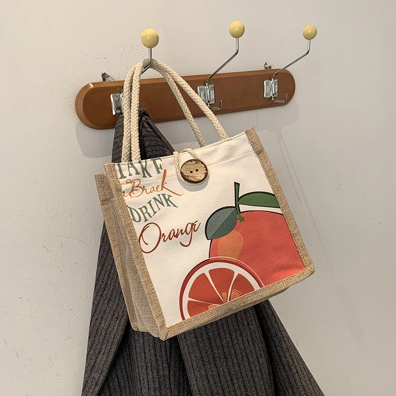 Wholesales 100pcs/Lot Custom Canvas Lunch Box Bag Handbag Cute Handbag With buttons Small Bag Office Worker Cute Small Bag