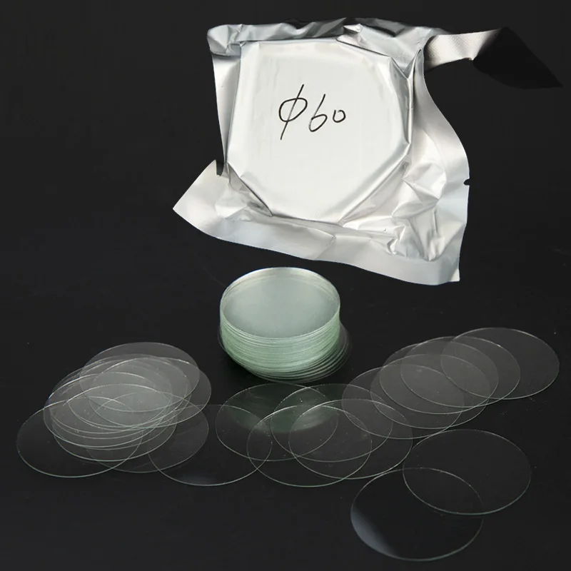 

100mm 60 70 80 90mm Large Round Microscope Glass Slide Cover Slips Blank Slides Coverslip Thickness 0.13 - 0.17mm 1 Box 100pcs