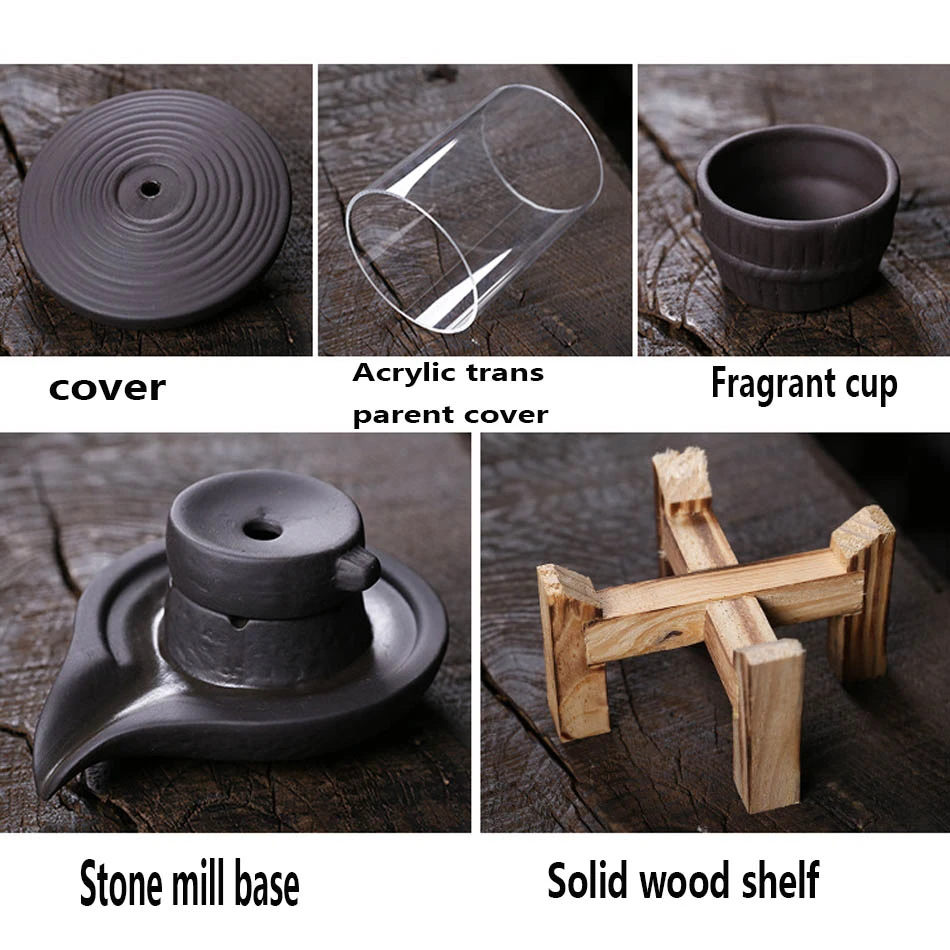 

Handmade Ceramic Incense Burner Smoke Waterfall Acrylic Cover Backflow Incense Burner Living Room Decoration Incense Holder