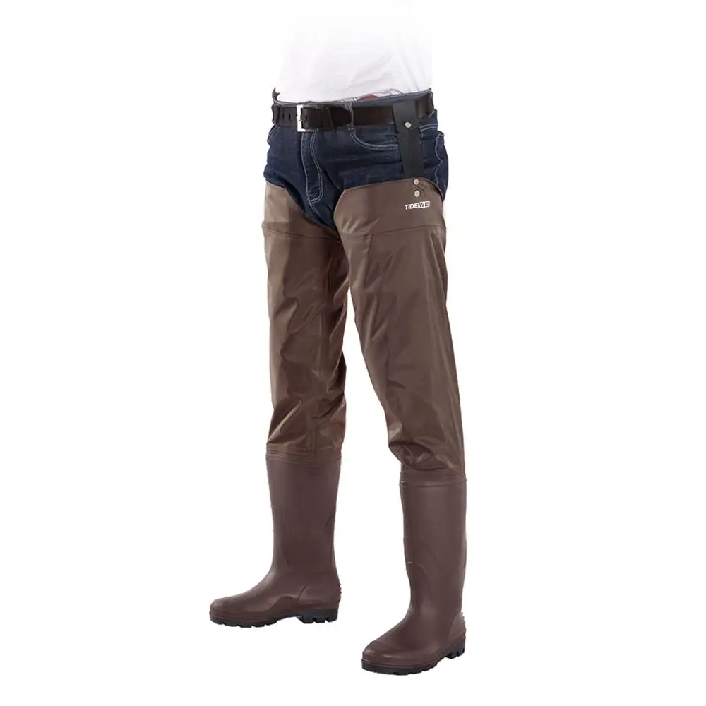 TideWe коричневые многоцелевые хип Waders легкие ПВХ рыбацкие сапоги Hip Boots охотничьи