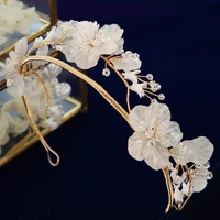 european gold shell wedding tiaras crowns set flower bridal headpiece brides hair accessories evening head wear